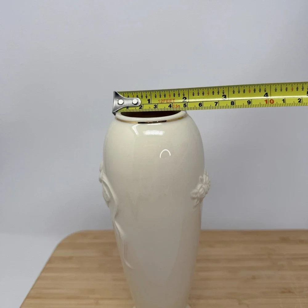 Vintage Lenox Rose Bud Vase Gold Trim 7.5" Cream Ivory Hand Crafted EUC - Picture 6 of 6